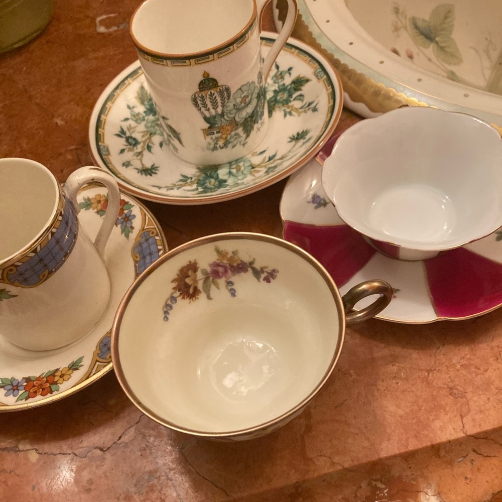 Tiny Porcelain Teacups / Espresso Cups Set